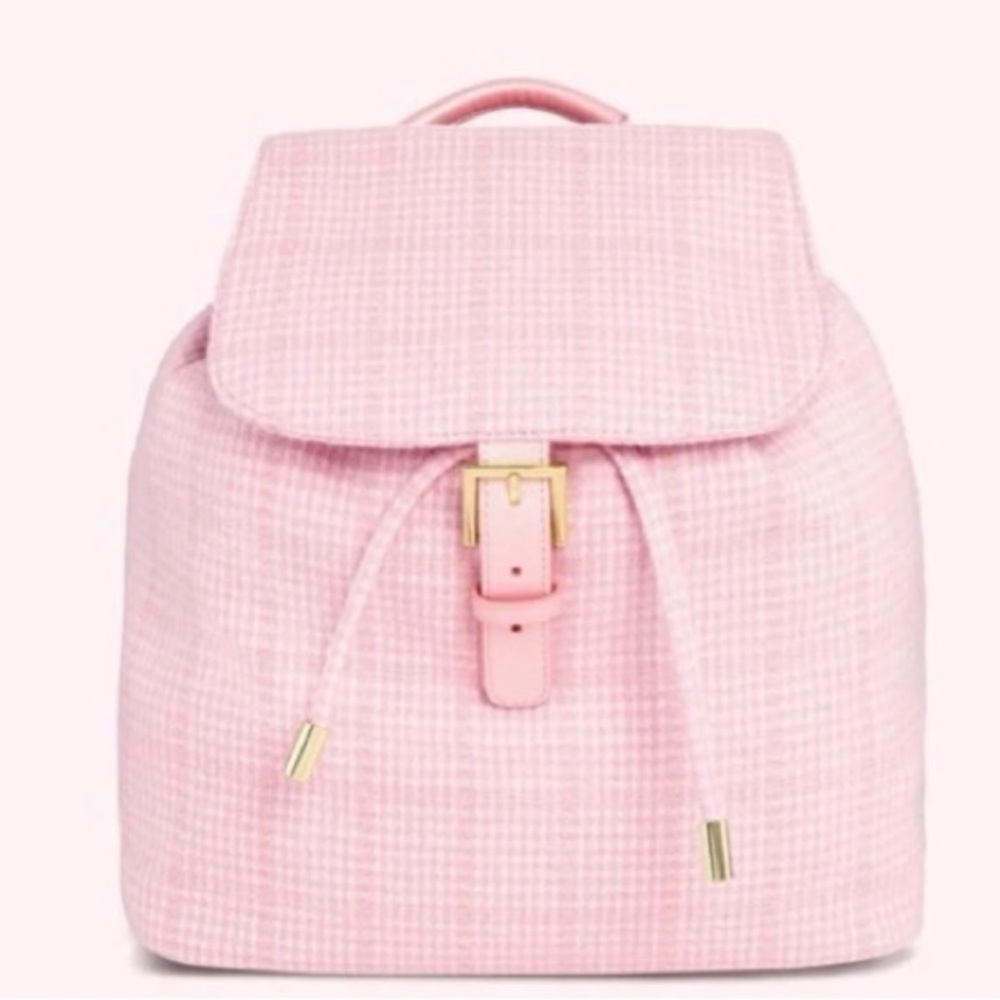 Stoney Clover Lane Flap Woven Backpack - Shimmer Pink
